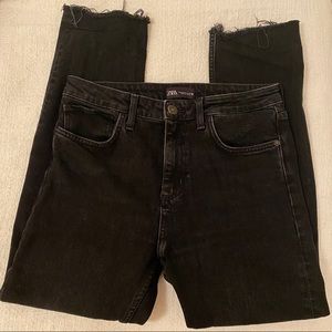 zara brand new straight legged black jeans